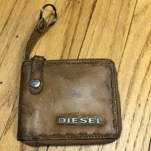 Men’s Diesel distressed zip around wallet